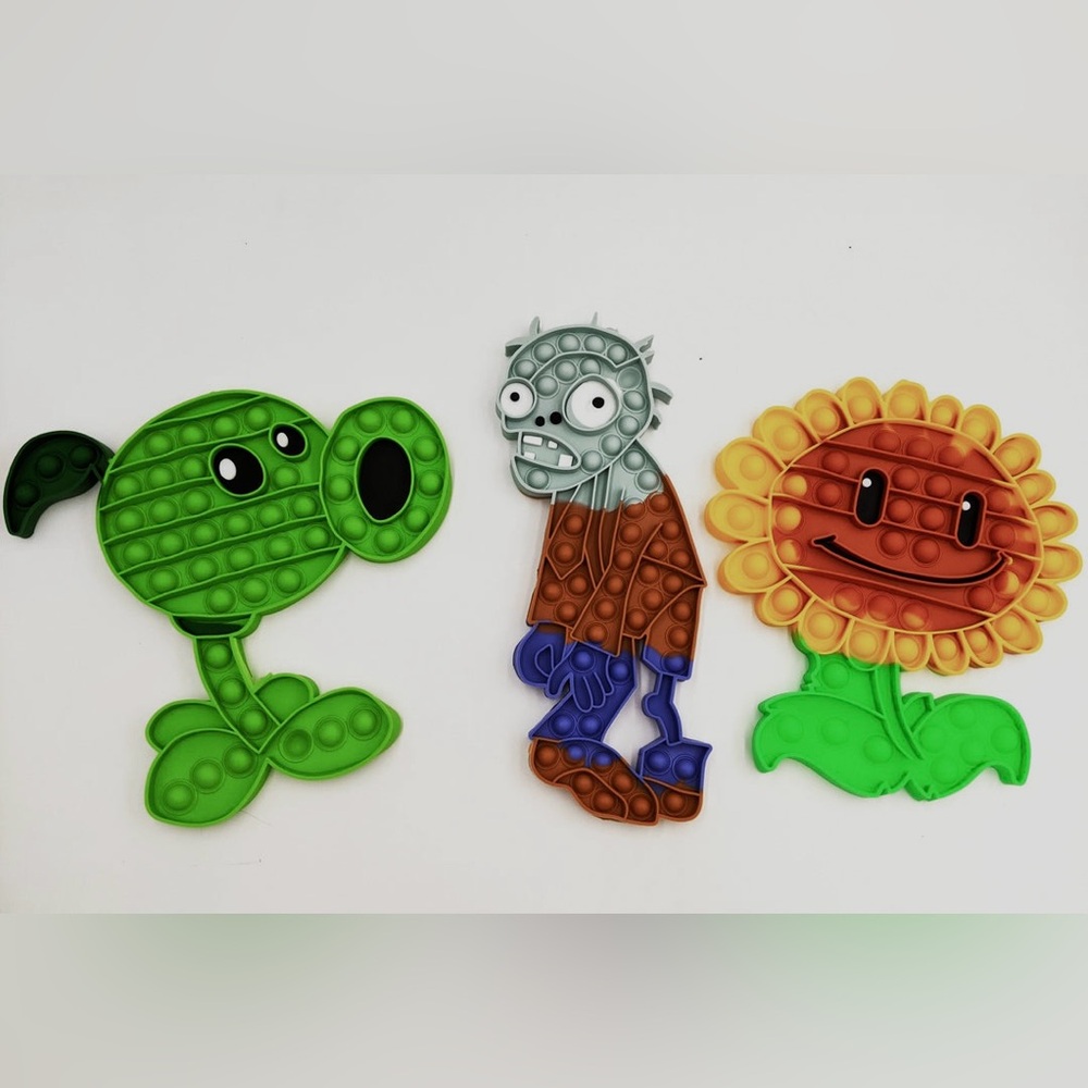 Plants vs. Zombies Pop It (pea shooter, sunflower, sunflower)